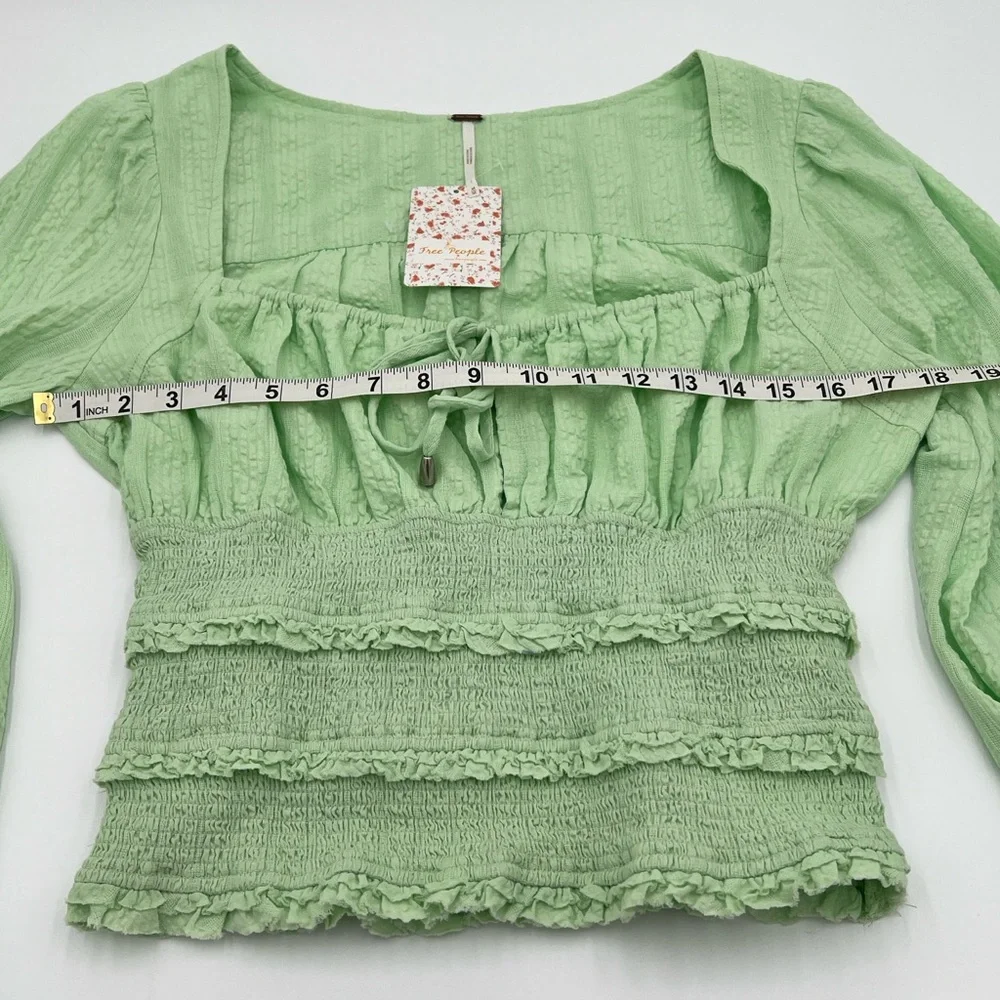 FREE PEOPLE - Lotita Queen Green Blouse.